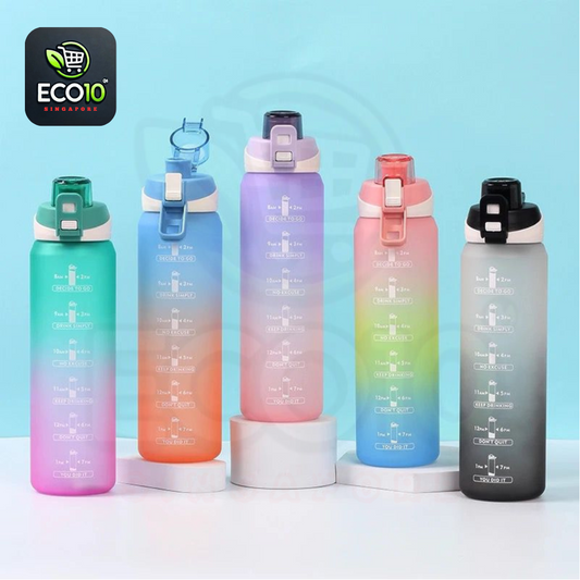 Motivational Water Bottle – 1 Litre Time Marker Bottle for Daily Hydration
