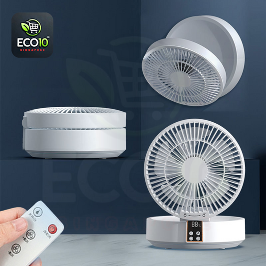 Rechargeable 90° Oscillating Wall-Mount & Desk Fan – Silent, Energy-Saving & Portable