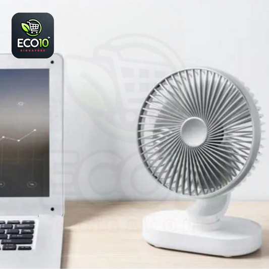 USB Rechargeable Auto-Rotate Desk Fan – Silent, Rechargeable, & Multi-Angle Cooling