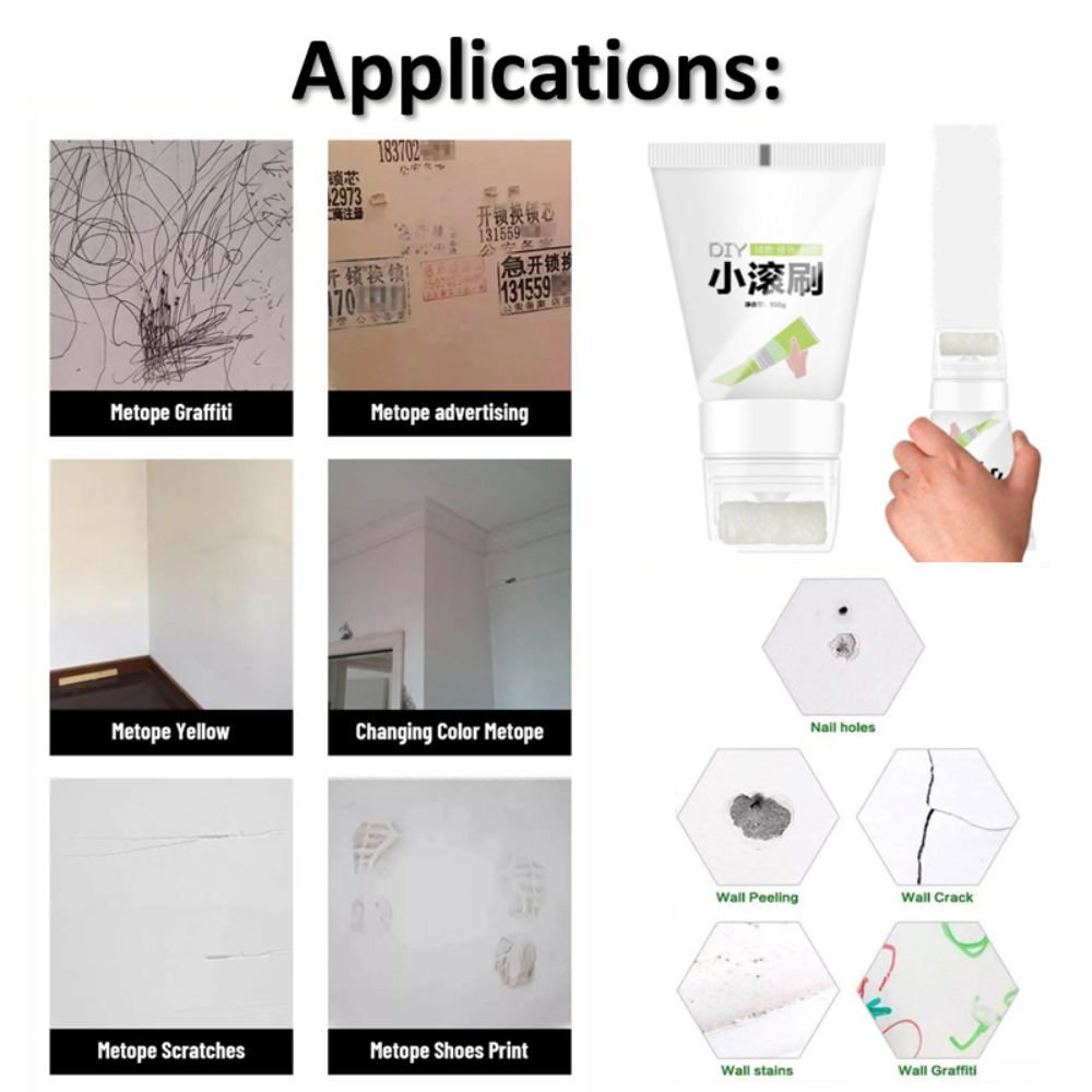 Quick-Drying Wall Paint with Small Rolling Brush – Odorless, High Coverage & Easy to Use