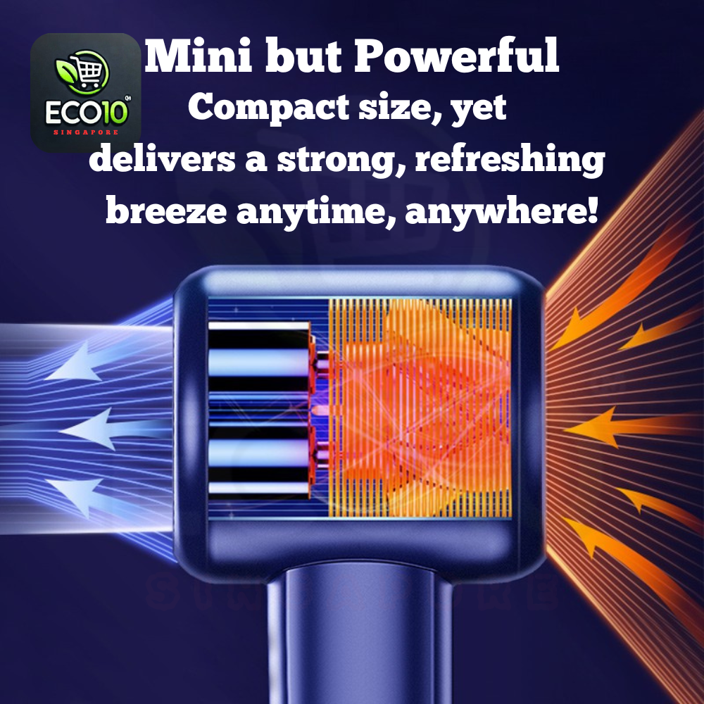 USB Rechargeable Handheld Fan – Strong Wind with Adjustable Speed