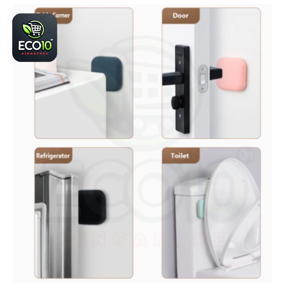 Anti-Collision Square Silicone Pad – Self-Adhesive Door Handle Wall Protector Stickers