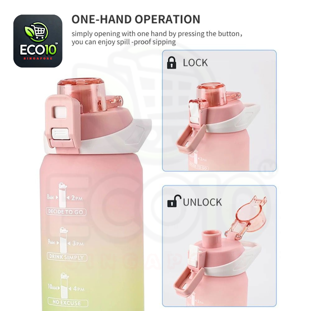 Motivational Water Bottle – 1 Litre Time Marker Bottle for Daily Hydration