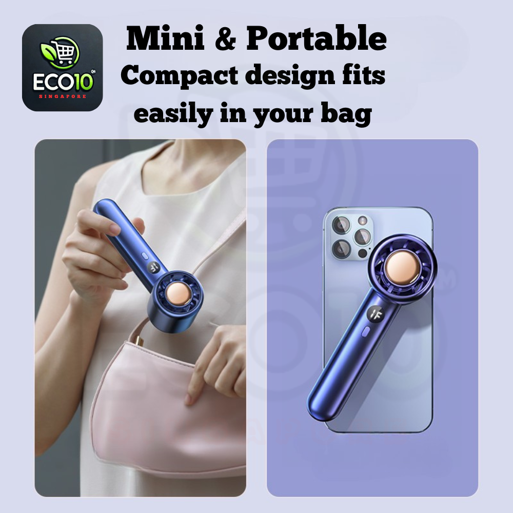 USB Rechargeable Handheld Fan – Strong Wind with Adjustable Speed