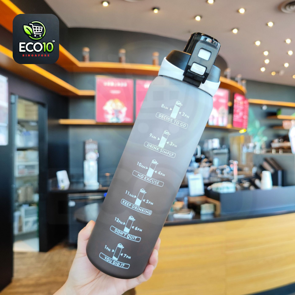 Motivational Water Bottle – 1 Litre Time Marker Bottle for Daily Hydration