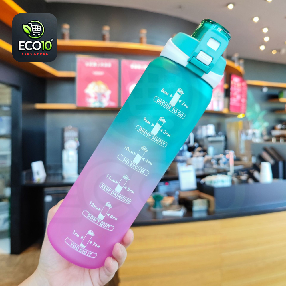 Motivational Water Bottle – 1 Litre Time Marker Bottle for Daily Hydration