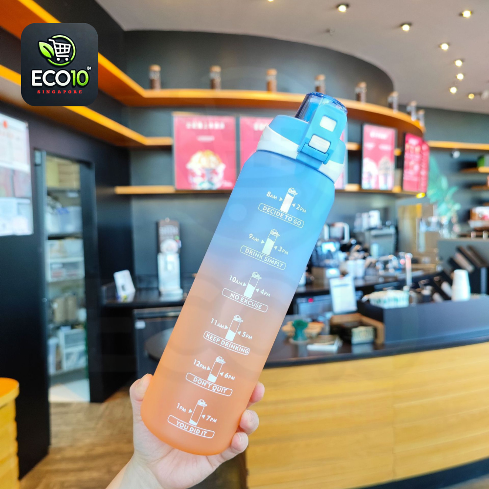 Motivational Water Bottle – 1 Litre Time Marker Bottle for Daily Hydration