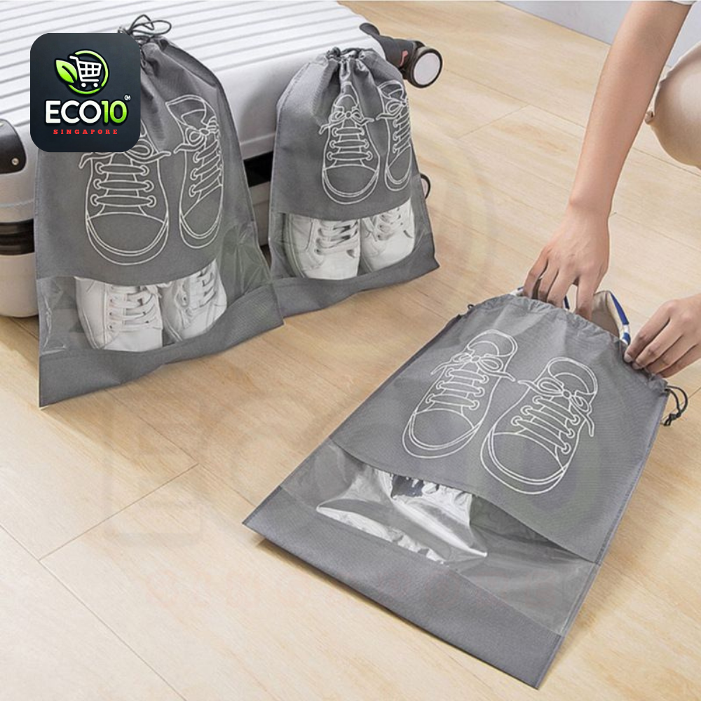 Non-Woven Shoes Bag – Portable Tote Drawstring Bag for Shoes, Waterproof and Dustproof