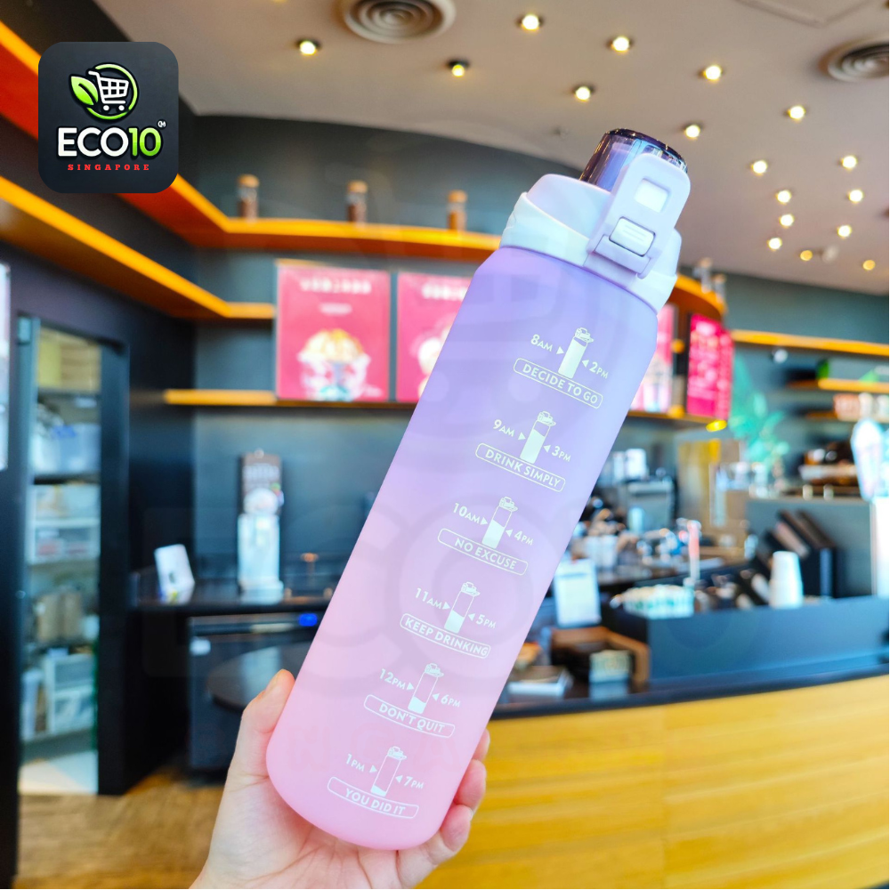 Motivational Water Bottle – 1 Litre Time Marker Bottle for Daily Hydration