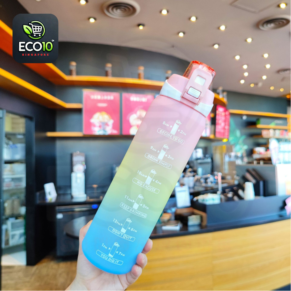 Motivational Water Bottle – 1 Litre Time Marker Bottle for Daily Hydration