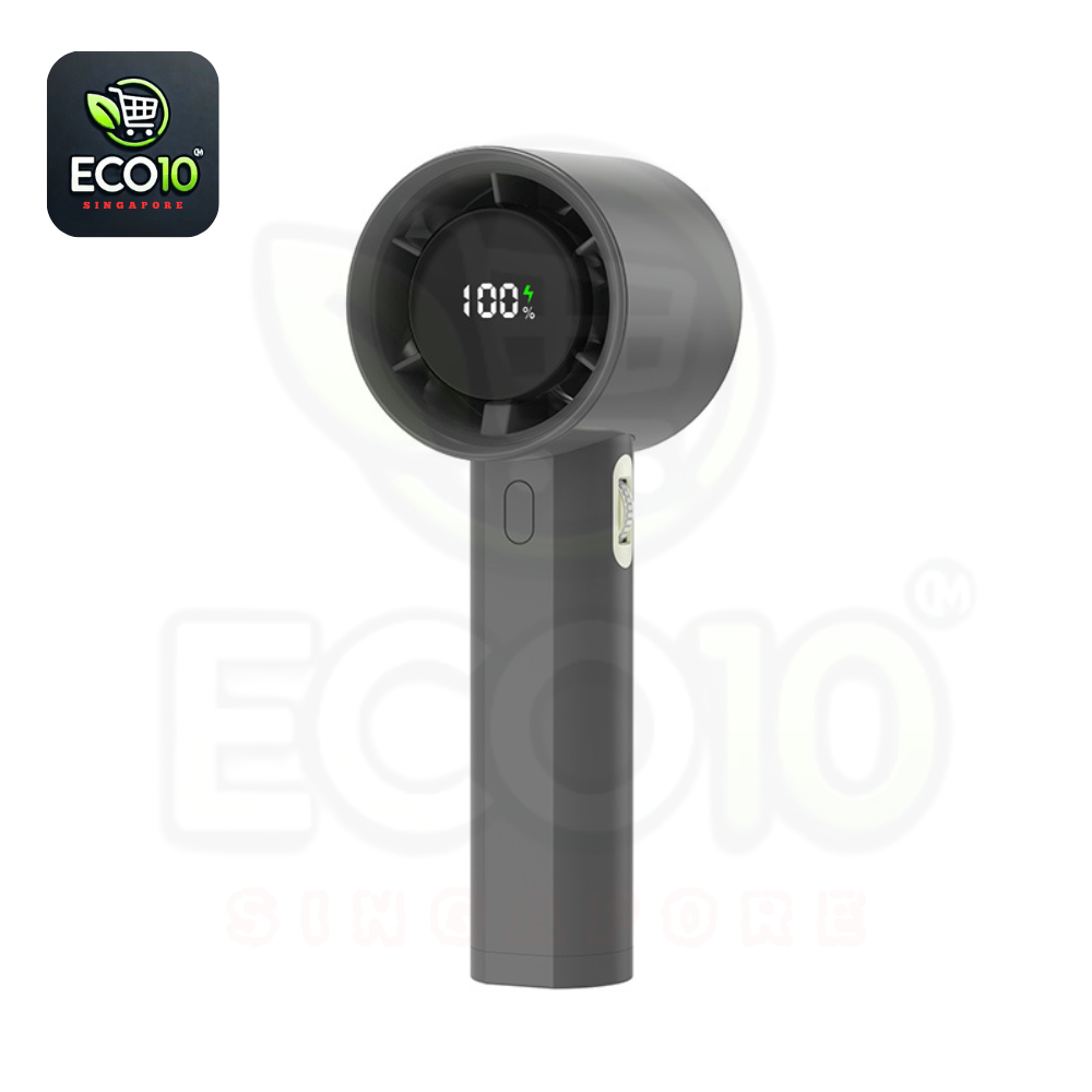 USB Rechargeable Brushless Motor Handheld Fan – Adjustable Speed, Digital Display & Turbo Airflow