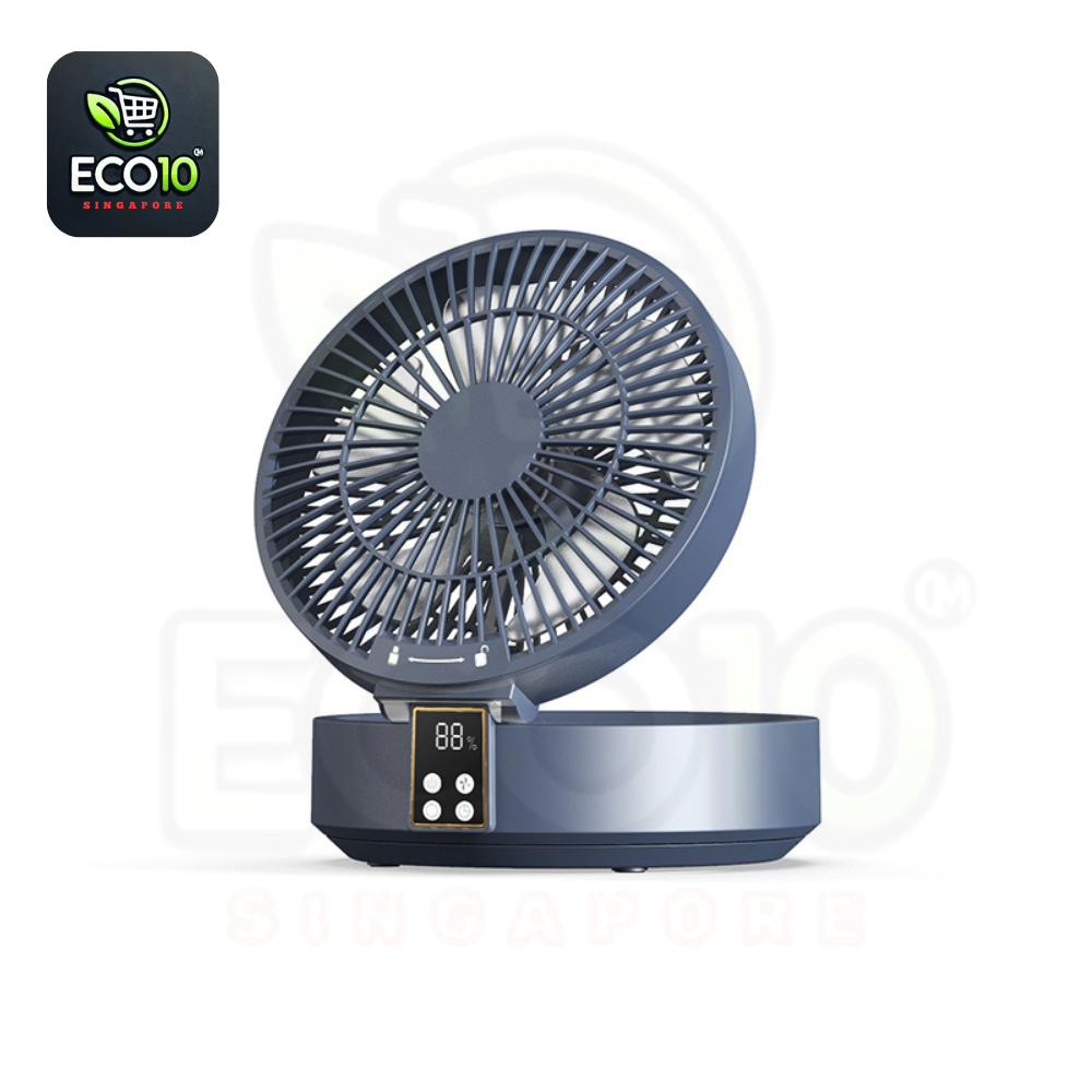 Rechargeable 90° Oscillating Wall-Mount & Desk Fan – Silent, Energy-Saving & Portable