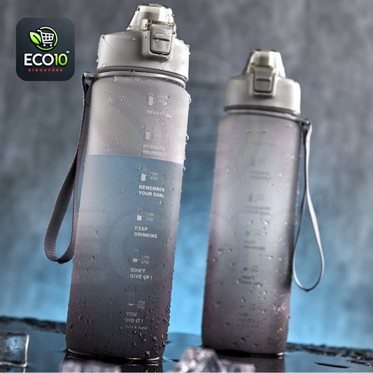 Motivational Water Bottle With Strap – Hydration with Time Markers