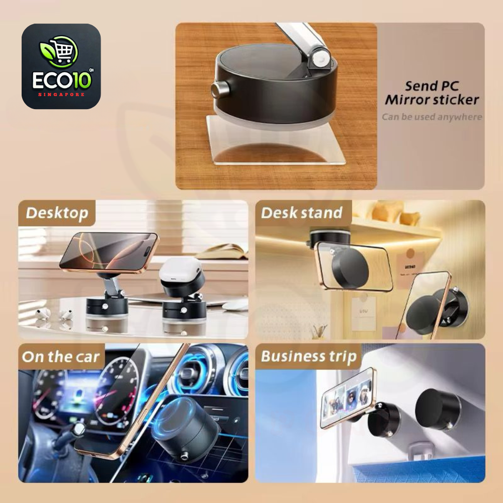 Vacuum Suction Cup Magnetic Phone Holder – Foldable, Telescopic & Portable