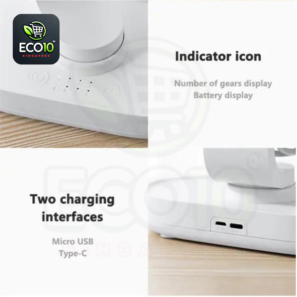 USB Rechargeable Auto-Rotate Desk Fan – Silent, Rechargeable, & Multi-Angle Cooling