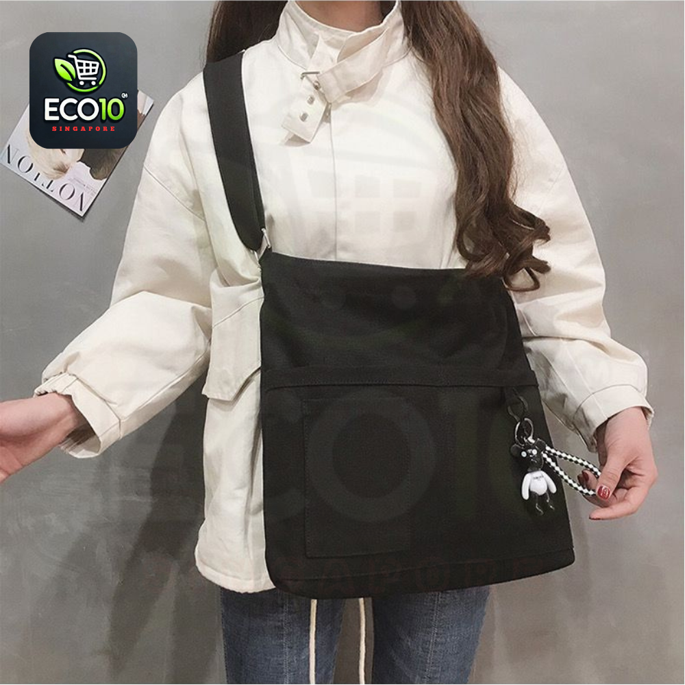 Canvas Crossbody Bag with Adjustable Strap – Stylish & Functional, Fits 14-inch Laptop