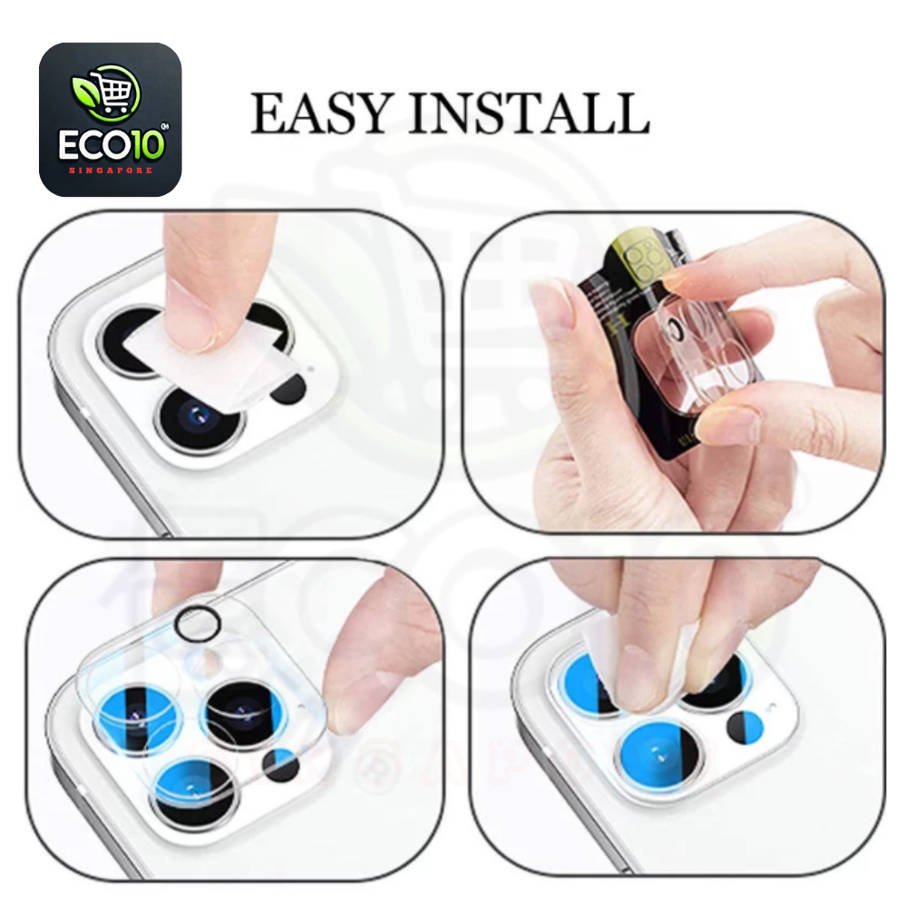 iPhone 16/15/14/13/12 Pro Max Mini Full Cover Camera Lens Protector Tempered Glass