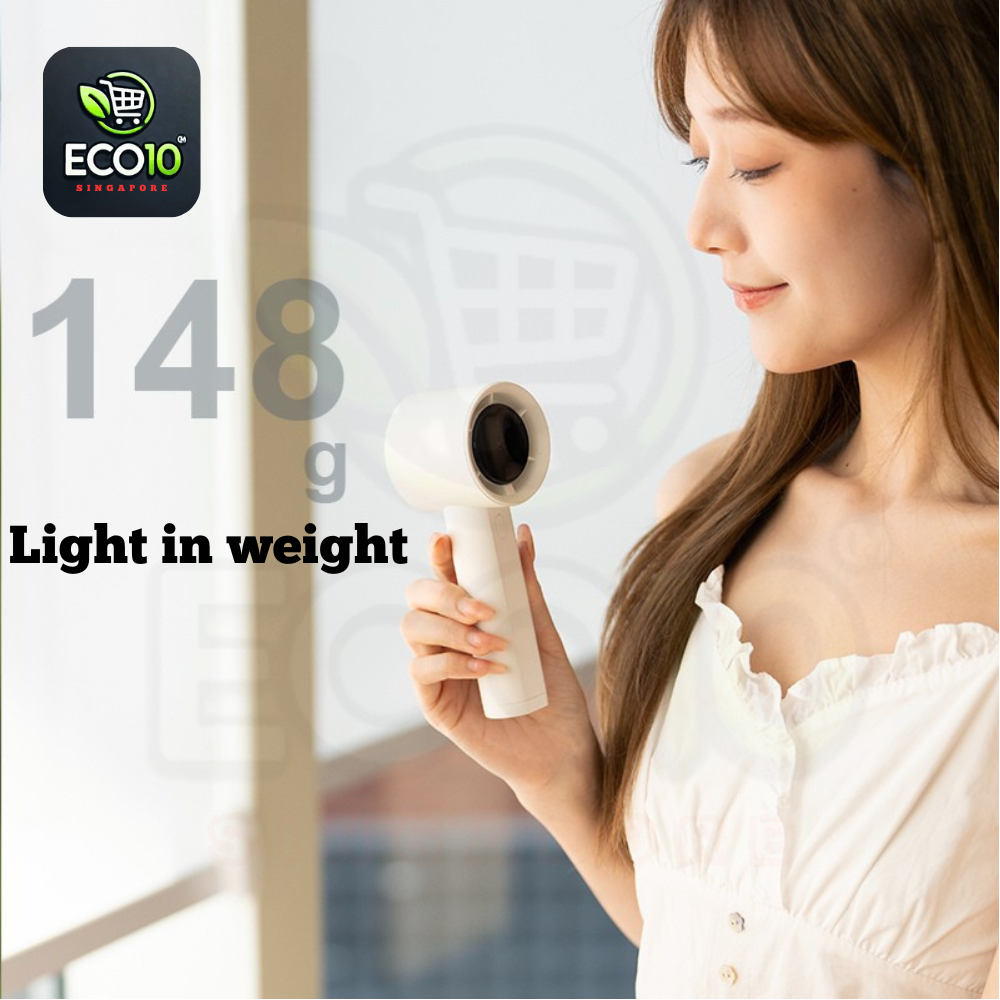 USB Rechargeable Brushless Motor Handheld Fan – Adjustable Speed, Digital Display & Turbo Airflow