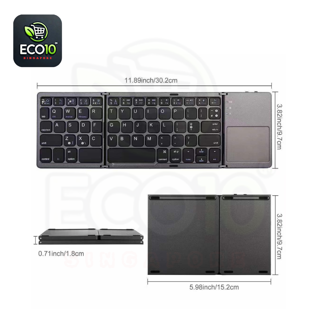 Mini Foldable Bluetooth Keyboard – Compact & Portable