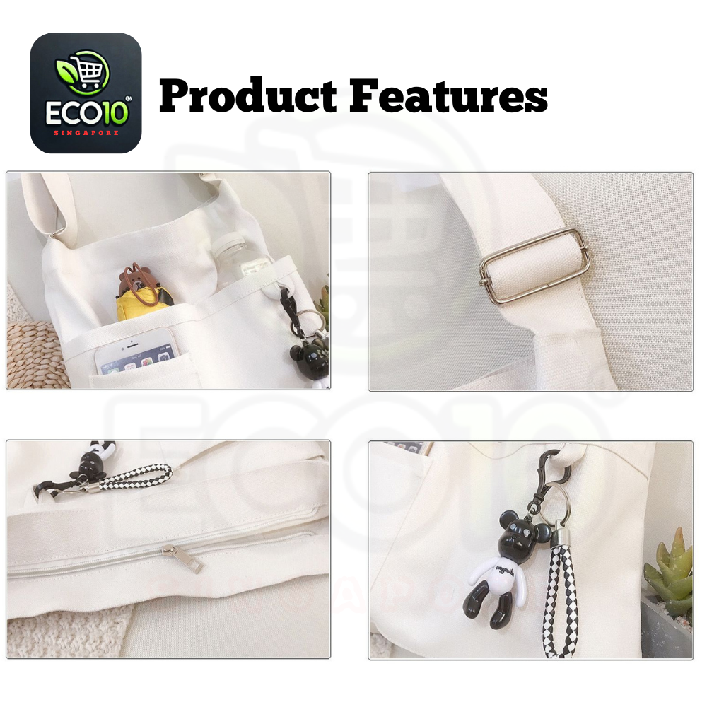 Canvas Crossbody Bag with Adjustable Strap – Stylish & Functional, Fits 14-inch Laptop