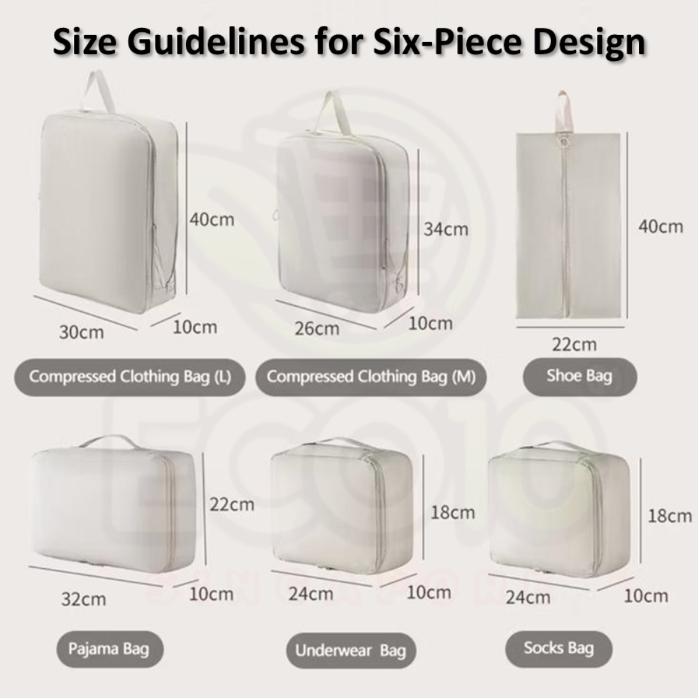 Premium Travel Storage Bag Organizer Set – Foldable & Collapsible, Lightweight, Water-Repellent