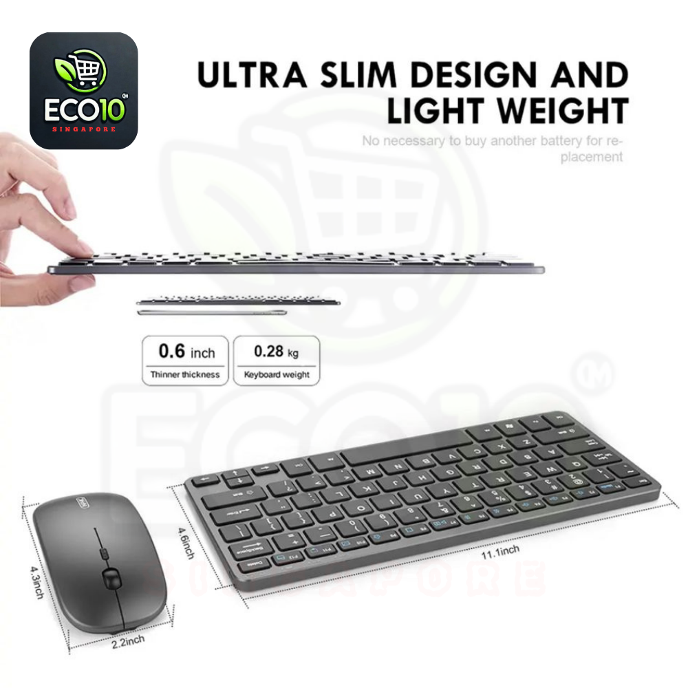 Wireless Keyboard & Mouse – Bluetooth & 2.4GHz, Multi-Device Compatibility