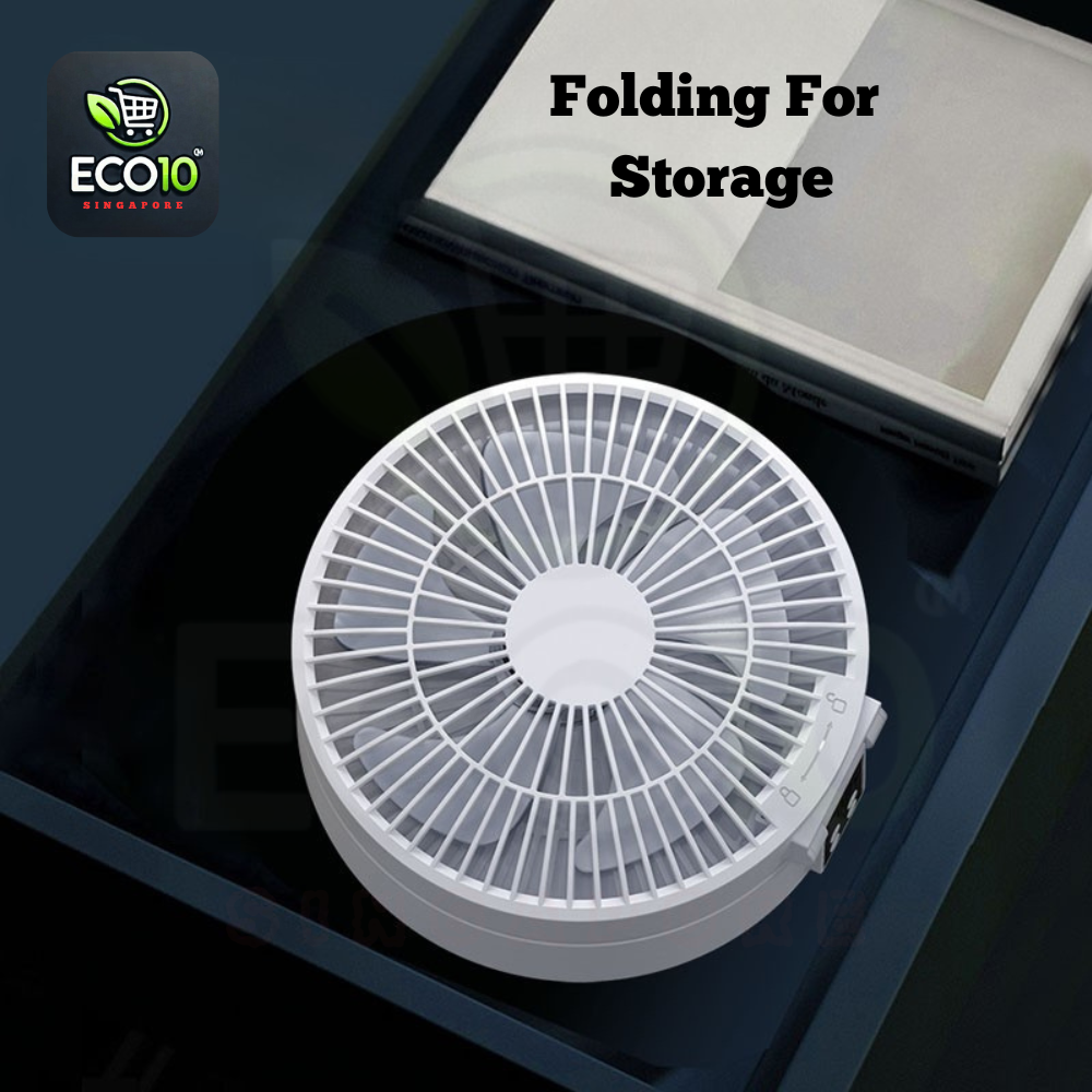 Rechargeable 90° Oscillating Wall-Mount & Desk Fan – Silent, Energy-Saving & Portable