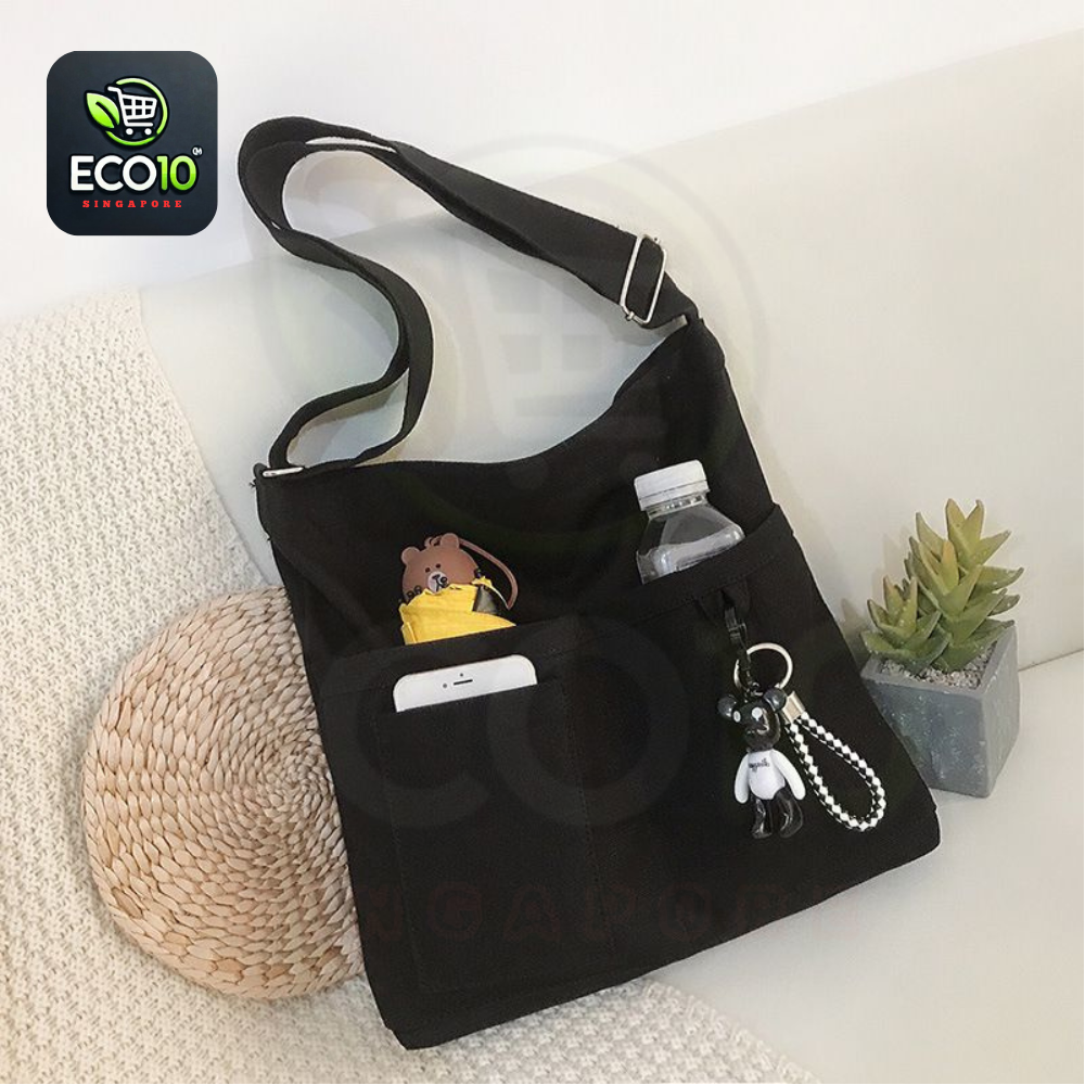 Canvas Crossbody Bag with Adjustable Strap – Stylish & Functional, Fits 14-inch Laptop