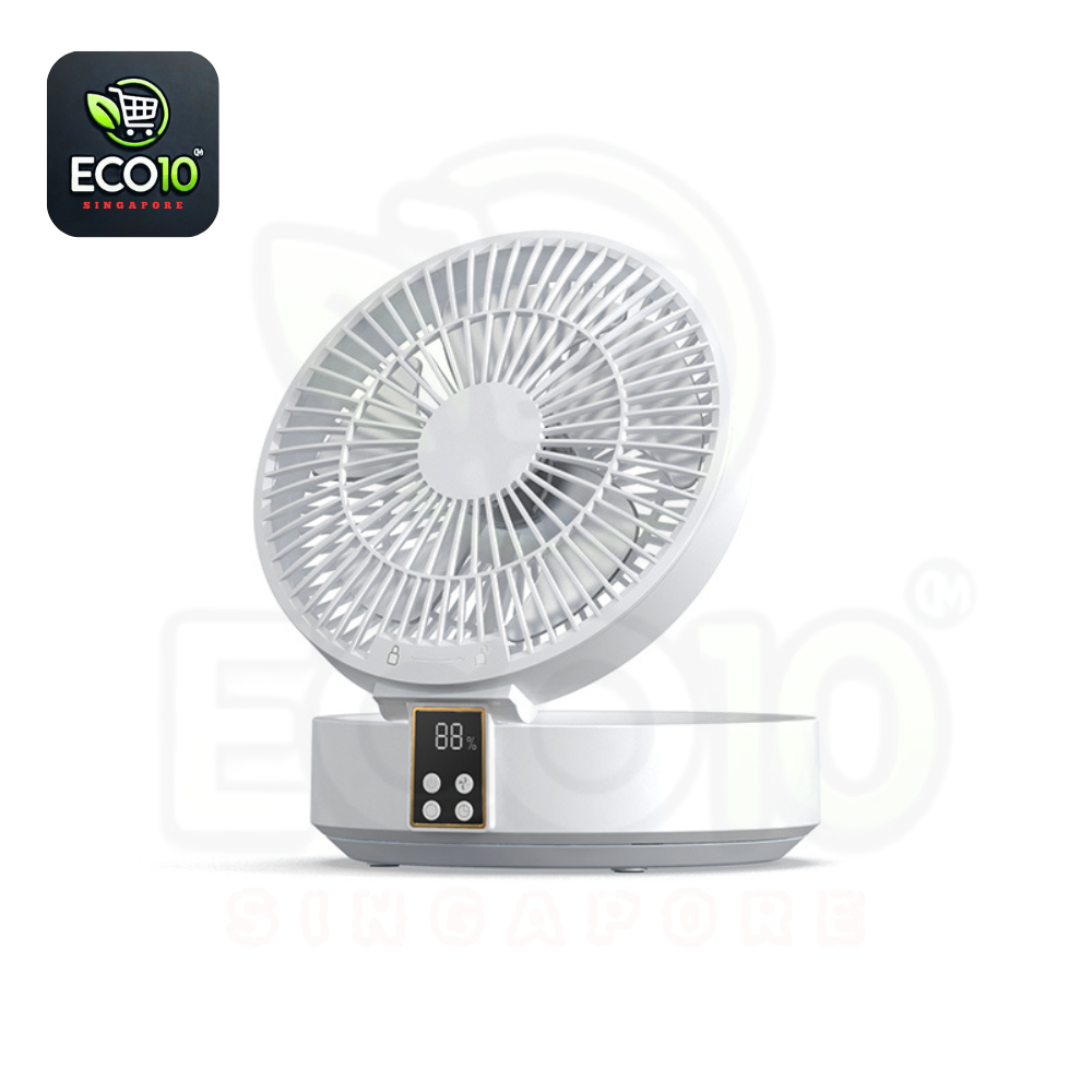 Rechargeable 90° Oscillating Wall-Mount & Desk Fan – Silent, Energy-Saving & Portable